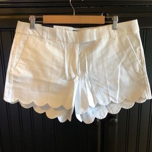 NWT J. Crew Scalloped Linen Shorts Sz 12